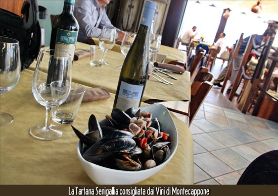 Verdicchio dei Castelli di Jesi Montecappone impepata di cozze con l'intruso La_Tartana_Senigallia_08