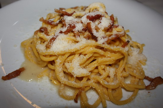 tonnarelli alla gricia al Ristorante il Focolare di Roma