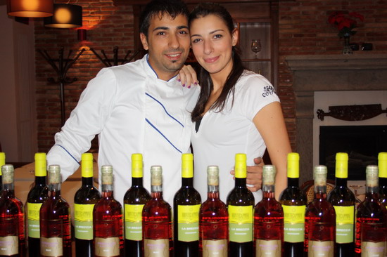 lo chef Andrea Stagnetta, la sorella Roberta e il Pergolesi e La Breccia dei Vini di Montecappone al Ristorante il Focolare di Roma 