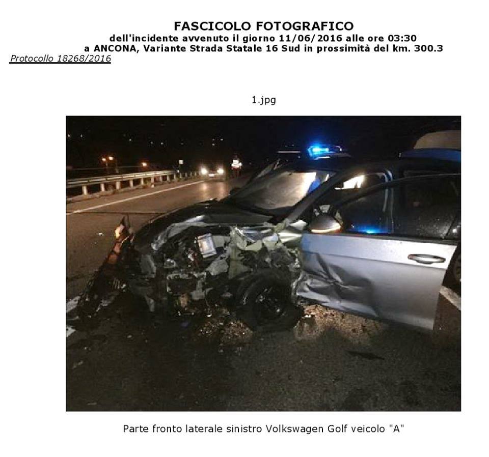 Auto incidente Kruger Agostinelli 11 giugno 2016