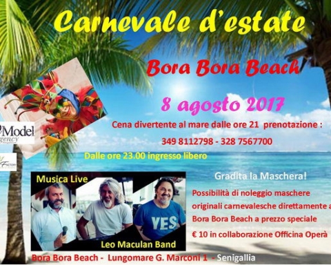 Carnevale d'estate al Bora Bora Beach Senigallia