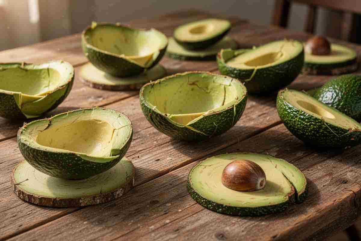 bucce di avocado diventano portacose