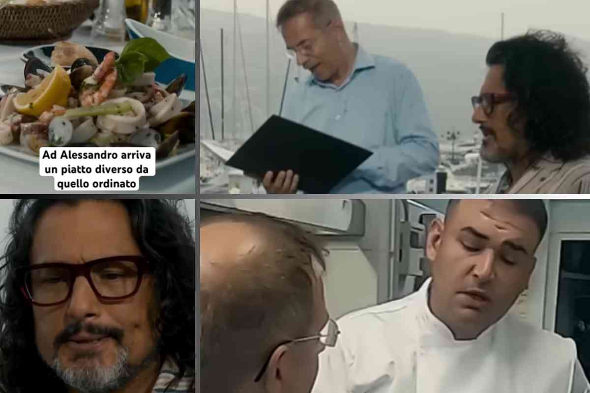 frame dell'episodio di 4 Ristoranti col menù stampato male