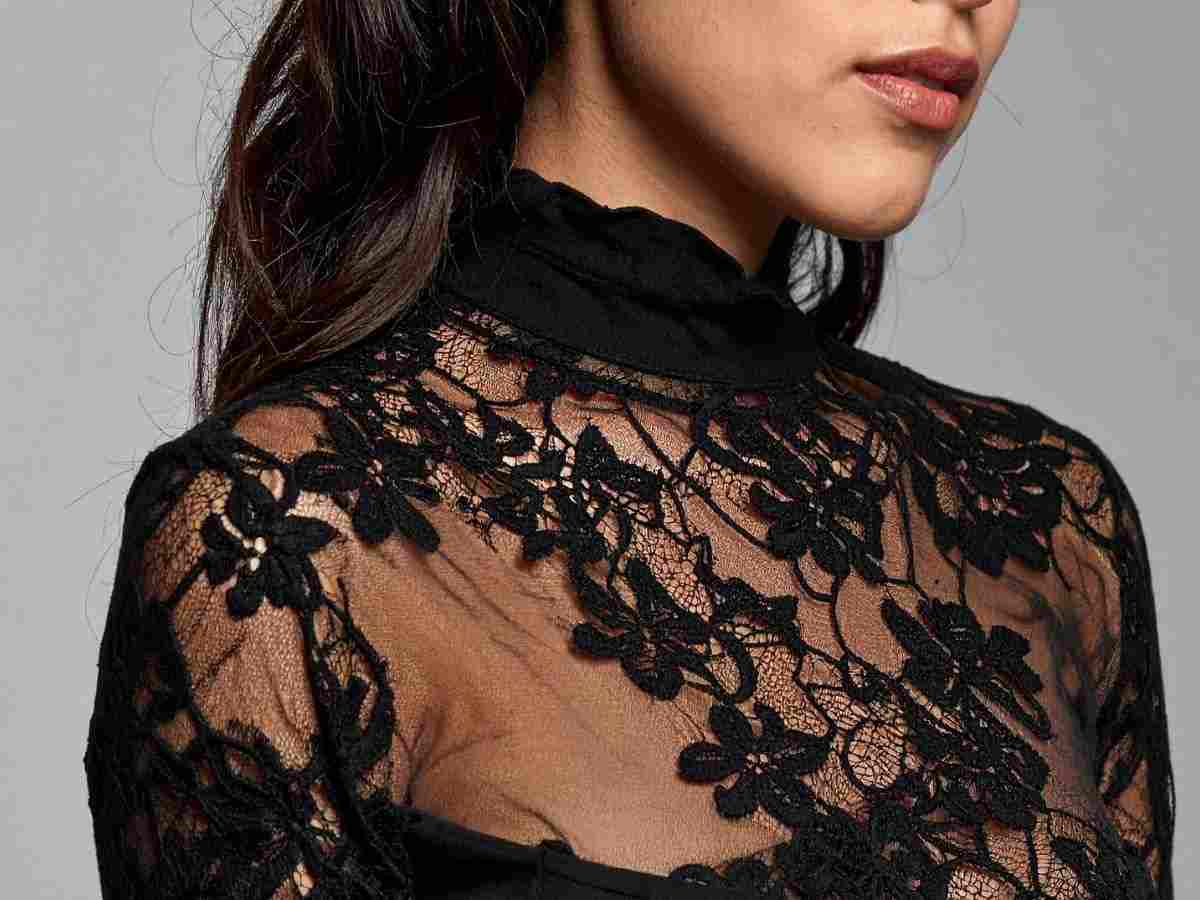 maglia chic in pizzo macramè