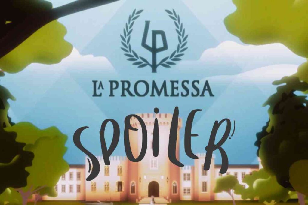 frame della sigla de La Promessa e la scritta Spoiler