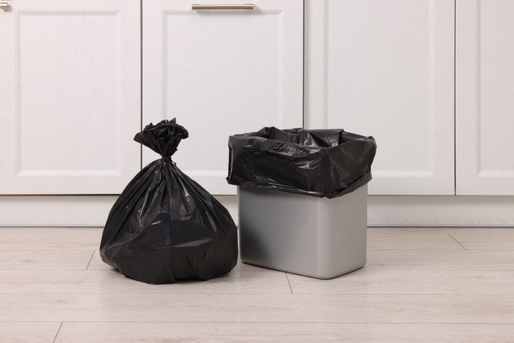 bidone spazzatura con sacchetto